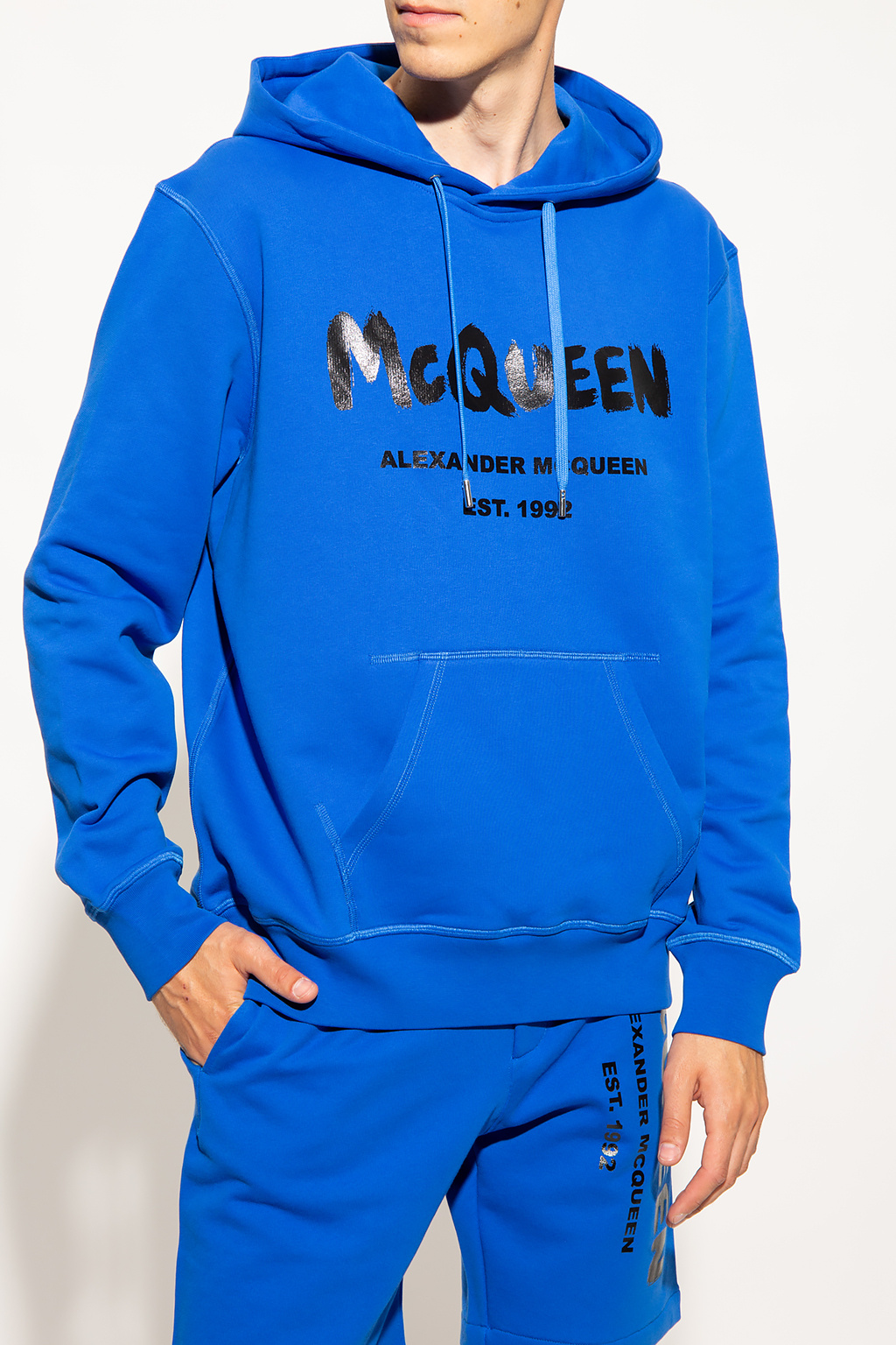 Blue Hoodie with logo Alexander McQueen Vitkac France